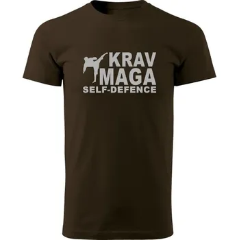 Pánské tričko Tričko Krav Maga - self defence fighter - hnědá
