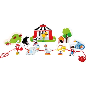 Dřevěná hračka Small Foot Dřevěný navlékací hrací set cirkus