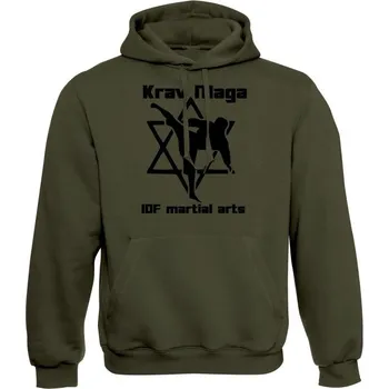Pánská móda Mikina s kapucí Krav Maga IDF martial arts - olivová