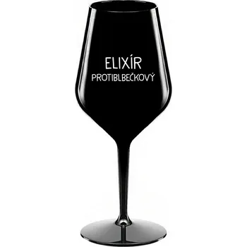 Sklenice ELIXÍR PROTIBLBEČKOVÝ - černá nerozbitná sklenice na víno 470 ml
