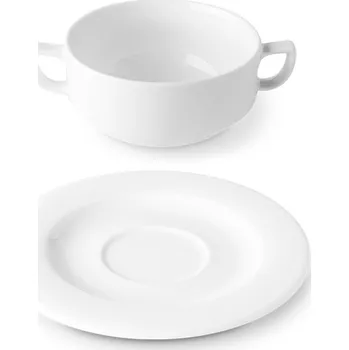 Suisse Langenthal | Šálek na polévku s podšálkem, bílý, 250 ml, Time