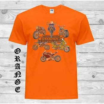 Chlapecké tričko detske-levne-bavlnene-tricko-potisk-motorky Barva: Orange - oranžová, velikost: 128