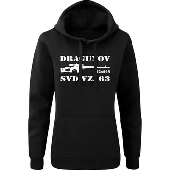 Dámská mikina Dámská mikina s kapucí SVD Dragunov - černá