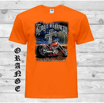 chopper-detske-levne-bavlnene-tricko-potisk-motorka-král-silnic Barva: Orange - oranžová, velikost: 140