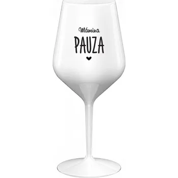 Sklenice MÁMINA PAUZA - bílá nerozbitná sklenice na víno 470 ml