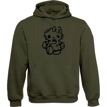 Pánská mikina Mikina s kapucí Hello Kitty Zombie - olivová