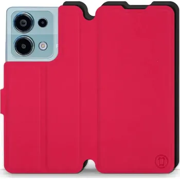 Pouzdro na mobilní telefon Flipové pouzdro Mobiwear Semiš - Xiaomi Redmi Note 13 Pro 4G / Poco M6 Pro 4G - Rudé & Černé (Knížkové semišové flip pouzdro, obal, kryt na mobil Xiaomi Redmi Note 13 Pro 4G / Poco M6 Pro 4G - Rudé & Černé, materiál semiš + TPU, ochrana 360°, stojánek,)