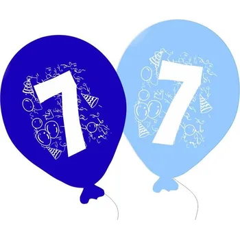 Balónek Balonky narozeniny 5ks s číslem 7 pro kluky -