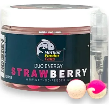 Nástraha Plovoucí Boilies Method Feeder Fans Duo Energy 12 mm 100 ml + Sprej Esence 2 ml Varianta: Pop Up Duo Energy Jahoda 12 mm 100 ml + Sprej Esence 2 ml