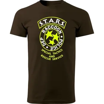 Pánské tričko Tričko S.T.A.R.S. R.P.D. Big Badge - hnědá