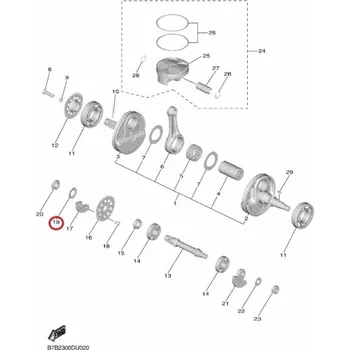 Matice zajišťovací podložka matice vyvažováku - pravá originál YAMAHA YZ250F