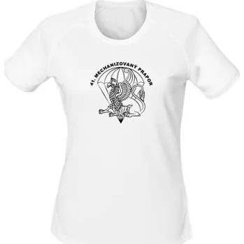 Dámské tričko Dámské funkční tričko 41. mechanizovaný prapor - bílá