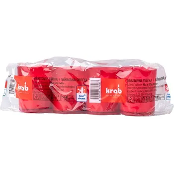 Svíčka Hřbitovní svíčka 60 g 15 hod 4 ks červené lisované 4x60 gram 280 gram