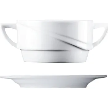 Lilien | Šálek na polévku s podšálkem, bílý, 300 ml, Atlantis