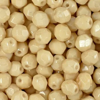 Dětské navlékací korálky Manumi české broušené korálky 6 mm Luster Opaque Champagne