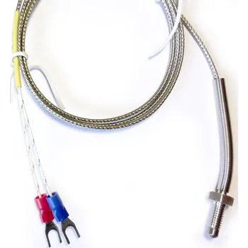 Termočlánek Termočlánkové teplotní čidlo T s M6 závitem a kovovým opředením 1m