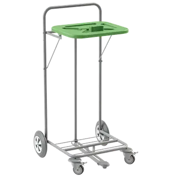 Odpadkový koš VK 120 - 1CN vozík na třídění odpadu a prádla plast - VK - zelený