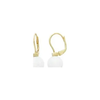 Náušnice Náušnice zlaté Opál bílý syntetický velký