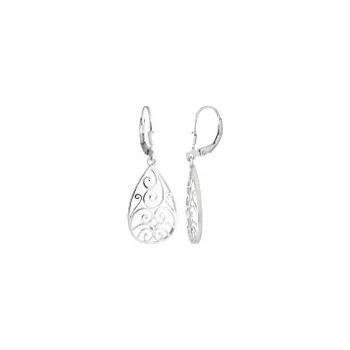 Náušnice stříbrné Kapka filigrán