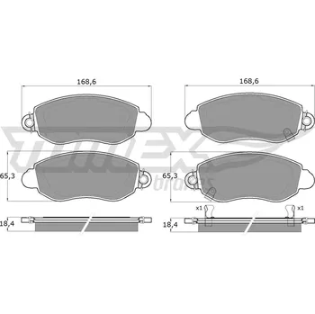 Brzdová destička Sada brzdových destiček, kotoučová brzda TOMEX Brakes 12-62