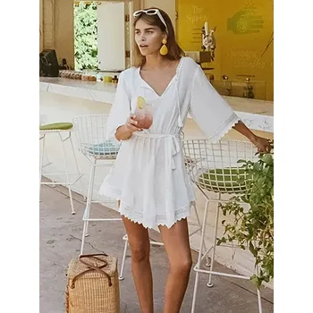 Dámské šaty Letní bílé šaty na pláž - PJ-047