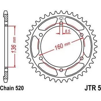 Motodíl Jt sprockets JTR 5-39 Aprilia/BMW/Beta/Gilera/Husqvarna