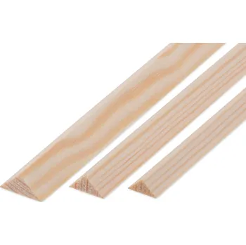 Modelářský materiál Trojúhelníková borovicová lišta 10x10x1000mm