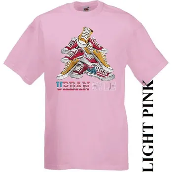 Chlapecké tričko detske-levne-bavlnene-tricko-potisk-tenisky-urban Barva: Pink - růžová, velikost: 164