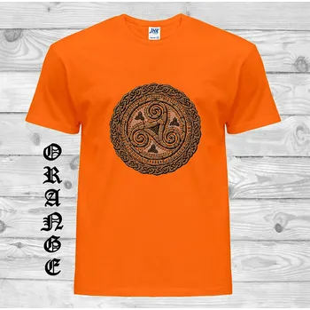 Dívčí tričko detske-levne-bavlnene-tricko-potisk-keltsky-slunecni-kruh Barva: Orange - oranžová, velikost: 140