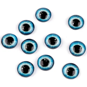 Skleněné oči k nalepení Ø10 a 12 mm, barva 5 (12 mm) modrá