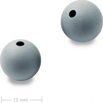 Dětské navlékací korálky Silikonové kulaté korálky 12 mm Dim Grey