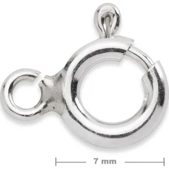 Přívěsek Stříbrný pérový kroužek s plochým očkem 7 mm