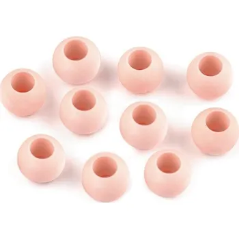 Dětské navlékací korálky Plastové korálky s velkým průvlekem matné 10x12 mm 10ks - 4 (6) pudrová