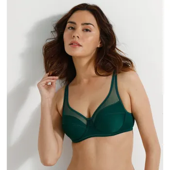 Podprsenka Jednobarevná podprsenka Generous, s kosticemi zelená 90D