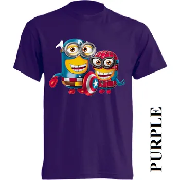 Chlapecké tričko detske-levne-bavlnene-tricko-potisk-mimon-Spiderman-Kpt-Amerika Barva: Purple - purpurová, velikost: 116