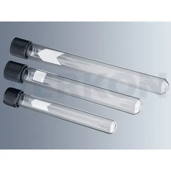 Laboratorní baňka Zkumavka kultivační s kulatým dnem a šroubovacím uzávěrem, Objem [ml]: 16, Průměr x výška [mm]: 16 x 125, Balení [ks]: 100