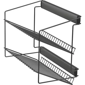 Šatní skříň Interex design Výsuvná dvojitá police na boty s tlumením / Antracit