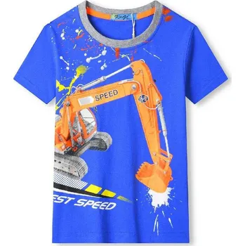 KUGO CHLAPECKÉ TRIČKO BAGR TM9201 Barva: Modrá, Velikost: 104