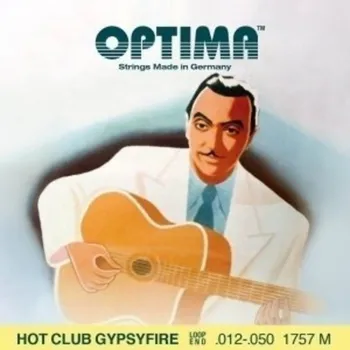 Struna pro kytaru a smyčcový nástroj Optima Optima struny pro akustickou kytaru Hot Club Gypsyfire-postříbřenéSada se smyčkou 1757M 7483