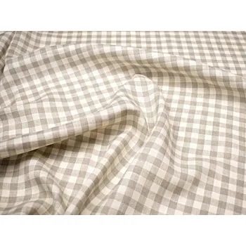 Snový svět Lněná látka přírodní kostka - 1 cm