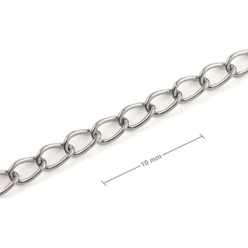 Řetízek Bižuterní řetízek z chirurgické oceli v metráži s 4 mm okem
