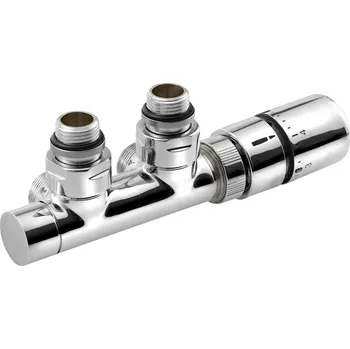 Vodovodní baterie TWIN připojovací sada ventilů termostatická pro středové připojení, pravá, chrom