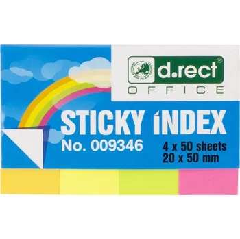 Samolepící bloček záložka d.rect 20x50mm, 4x50 lístků