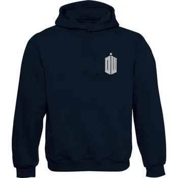 Pánská mikina Mikina s kapucí Pán času DW TARDIS Small - námořní modrá