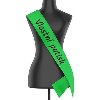 Party dekorace Šerpa s vlastním potiskem, Barva Zelená irská, Velikost šířka šerpy 10,8 cm, Canvas Šerpa