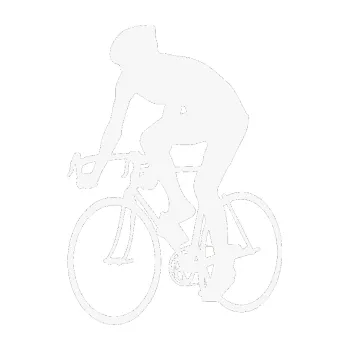 Polep vozidla SAMOLEPKA Cyklista 001 levá (09 - bílá) NA AUTO, NÁLEPKA, FÓLIE, POLEP, TUNING, VLASTNÍ TEXT, TISK, AUTOSAMOLEPKY.cz, POLEPY, OBRÁZEK, LOGO, SAMOLEPKY