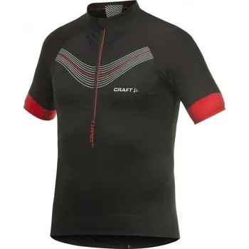 Cyklistické oblečení Dres na kolo CRAFT Elite Jersey pánský černá-červená Velikost: L