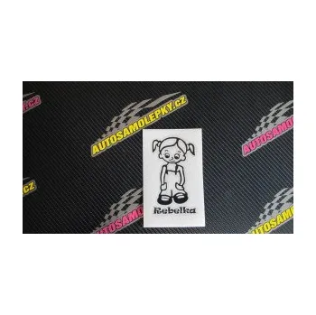 Samolepicí dekorace na vozidlo Dítě v autě 008 levá holka v kapsáčích (05 - žlutá citron) SAMOLEPKA NA AUTO, NÁLEPKA, FÓLIE, POLEP, TUNING, VLASTNÍ TEXT, TISK, AUTOSAMOLEPKY.cz, POLEPY, OBRÁZEK, LOGO, 3D STICKERS