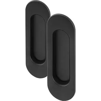 Nábytkové kování Mušle ACT pro posuvné dveře OV (černý lak), bez otvoru, Bez otvoru, AC-T Č (černá)