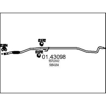 Auto-moto Výfuková trubka MTS 01.43098